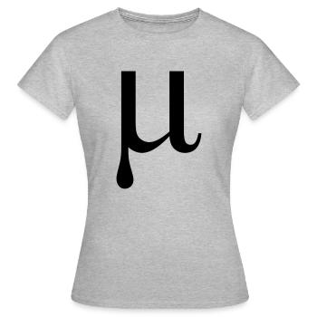 Lettre de l'alphabet grec Mu - T-shirt Femme - gris chiné - Devant - AI Model Female 172 dark (172cm)