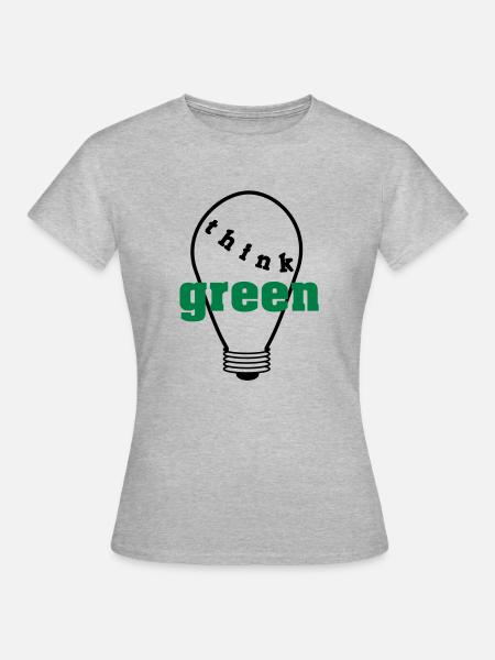 Think Green! - Frauen T-Shirt - Grau meliert