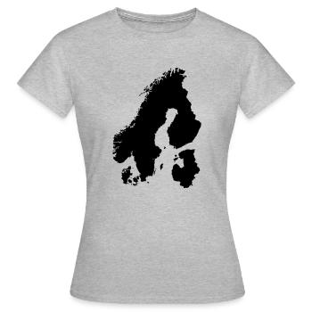 Scandinavie - T-shirt Femme - gris chiné - Devant - AI Model Female 172 dark (172cm)