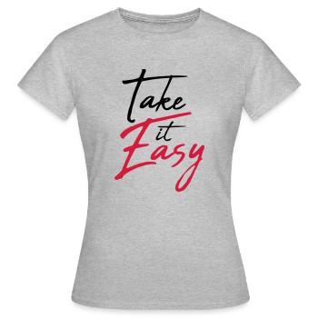 cool cool prenez-le facilement logo design texte chill - T-shirt Femme - gris chiné - Devant - AI Model Female 172 dark (172cm)