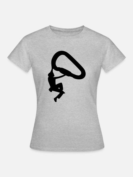 klettern_3_1f_ - Frauen T-Shirt - Grau meliert
