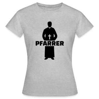 Pfarrer - Frauen T-Shirt - Grau meliert - Vorne - AI Model Female 172 dark (172cm)