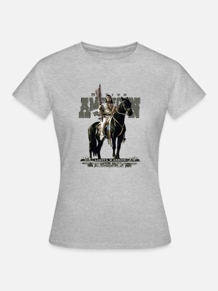 Sitting Bull - Lakota warrior - T-shirt Femme - gris chiné