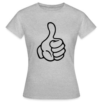 hand thumb like comic - Frauen T-Shirt - Grau meliert - Vorne - AI Model Female 172 dark (172cm)