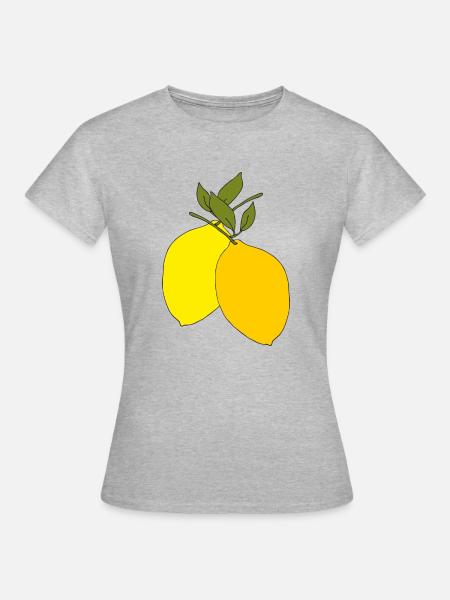 zitronen doppelt - Frauen T-Shirt - Grau meliert