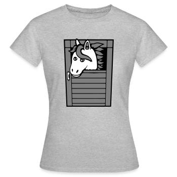 Écurie Cheval Poney Cheval Peeps Mignon - T-shirt Femme - gris chiné - Devant - AI Model Female 172 dark (172cm)