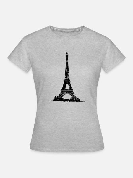 eiffelturm - Frauen T-Shirt - Grau meliert