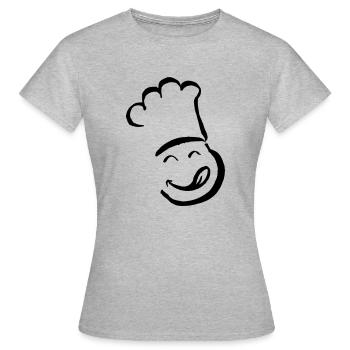 Drôle de visage de cuisine Miam Frech Gastro Cadeau - T-shirt Femme - gris chiné - Devant - AI Model Female 172 dark (172cm)