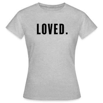 Loved. - Frauen T-Shirt - Grau meliert - Vorne - AI Model Female 172 dark (172cm)