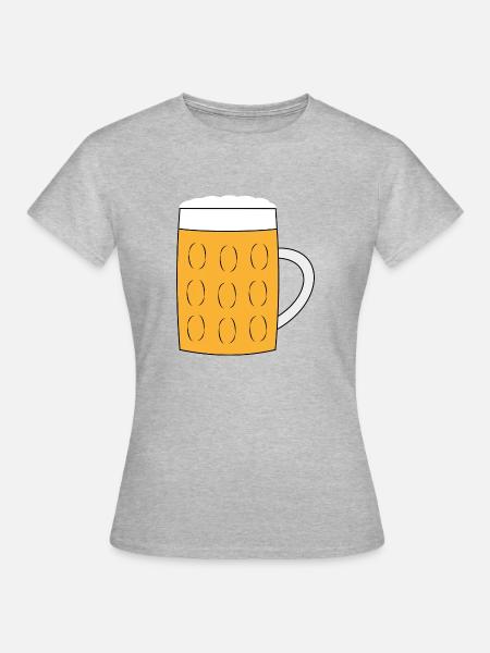 Bierkrug - Frauen T-Shirt - Grau meliert
