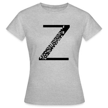 Buchstabe Z - Frauen T-Shirt - Grau meliert - Vorne - AI Model Female 172 dark (172cm)