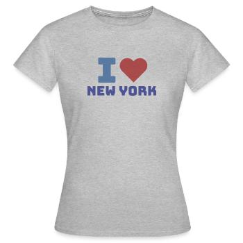 I LOVE NEW YORK - Frauen T-Shirt - Grau meliert - Vorne - AI Model Female 172 dark (172cm)