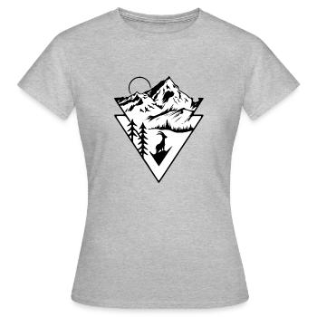 Alpen Berge Steinbock weiß - Frauen T-Shirt - Grau meliert - Vorne - AI Model Female 172 dark (172cm)