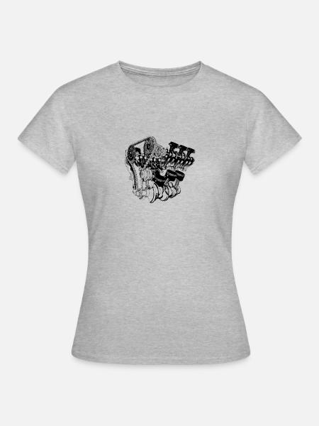 Motor Design - Frauen T-Shirt - Grau meliert