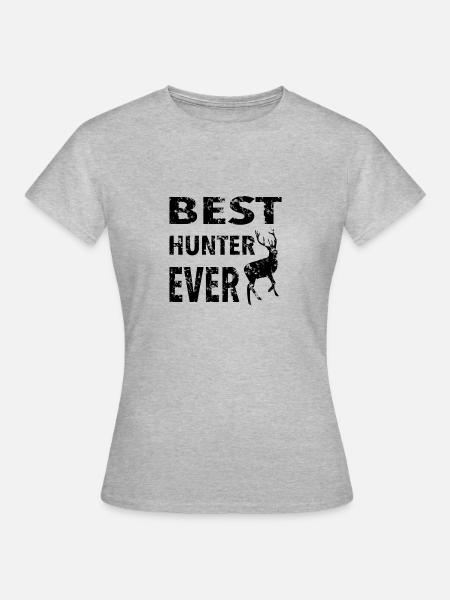 Best hunter ever - Frauen T-Shirt - Grau meliert
