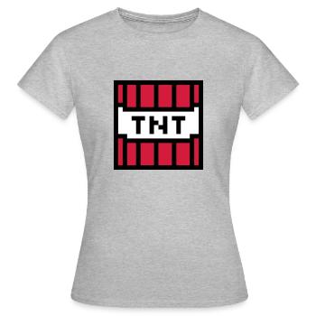 computer pixel retro game zocken nerd angezuendet - Frauen T-Shirt - Grau meliert - Vorne - AI Model Female 172 dark (172cm)