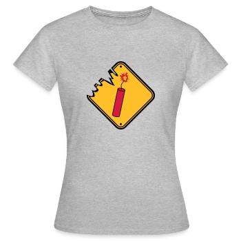 schild achtung gefahr danger vorsicht hinweis stan - Frauen T-Shirt - Grau meliert - Vorne - AI Model Female 172 dark (172cm)
