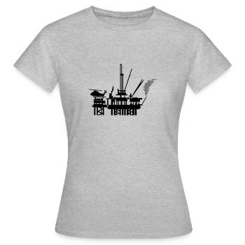 Ölplattform / offshore oil rig (2c) - Frauen T-Shirt - Grau meliert - Vorne - AI Model Female 172 dark (172cm)
