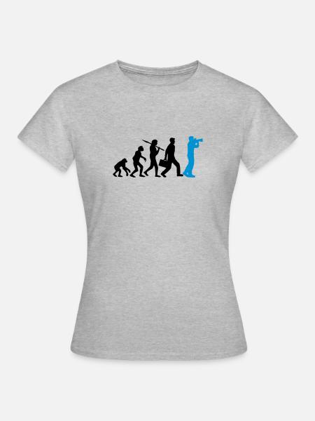 Fotograf Kamera Evolution - Frauen T-Shirt - Grau meliert