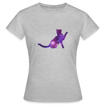 Chat de l’espace - T-shirt Femme - gris chiné - Devant - AI Model Female 172 dark (172cm)