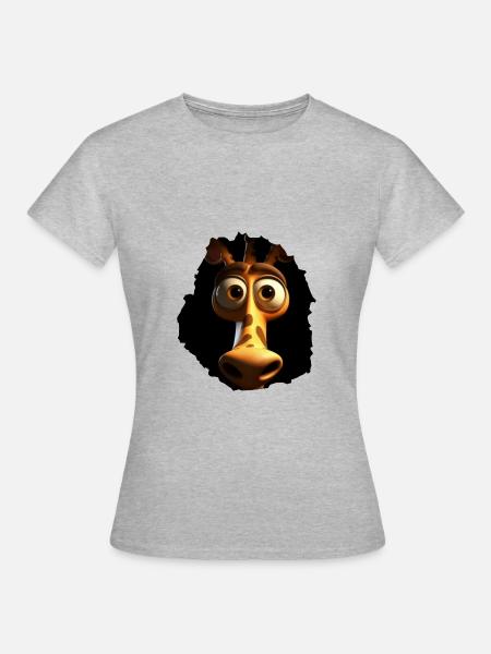 Skeptische Giraffe - Frauen T-Shirt - Grau meliert