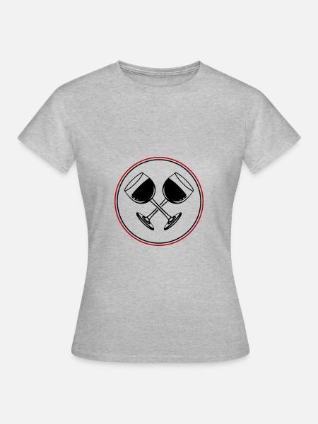 Wein Rotwein Glas - Frauen T-Shirt - Grau meliert