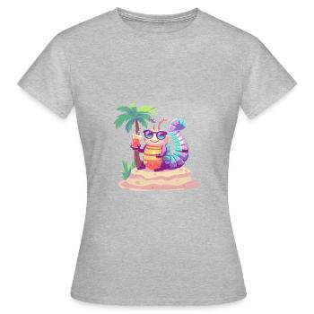 Wurm Summer Holiday - Women's T-Shirt - heather grey - Front - AI Model Female 172 dark (172cm)
