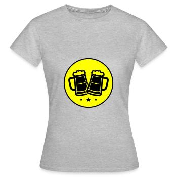 Chope à bière Icône de la bière - T-shirt Femme - gris chiné - Devant - AI Model Female 172 dark (172cm)