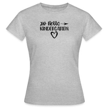 Bonjour maternelle - maternelle - T-shirt Femme - gris chiné - Devant - AI Model Female 172 dark (172cm)