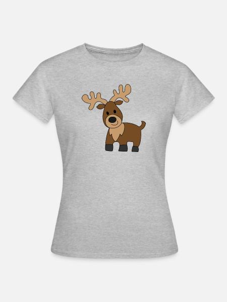 Hirsch - Frauen T-Shirt - Grau meliert