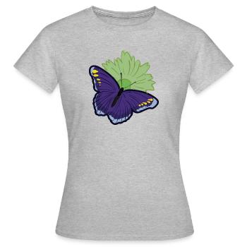 Schmetterling Falter - Frauen T-Shirt - Grau meliert - Vorne - AI Model Female 172 dark (172cm)