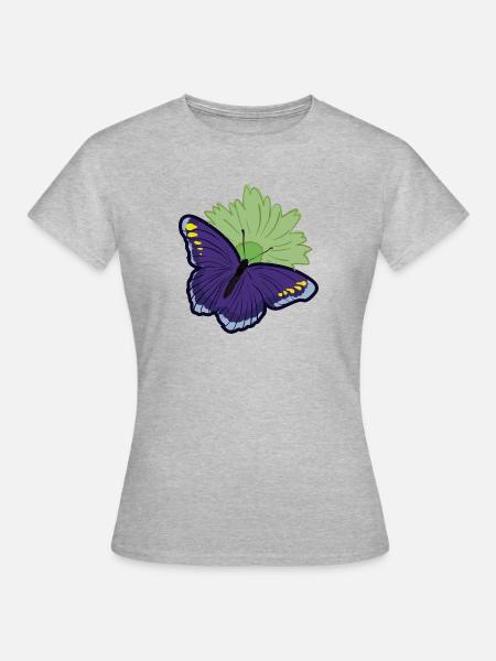 Schmetterling Falter - Frauen T-Shirt - Grau meliert