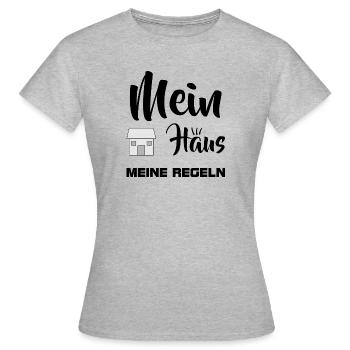Chef - Ma maison Mes règles - T-shirt Femme - gris chiné - Devant - AI Model Female 172 dark (172cm)