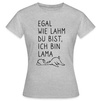 Egal wie lahm du bist ich bin lama - Wortspiel - Frauen T-Shirt - Grau meliert - Vorne - AI Model Female 172 dark (172cm)