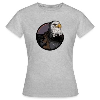 Eagle - forest - owl - eagle owl - highway - road - Women's T-Shirt - heather grey - Front - AI Model Female 172 dark (172cm)