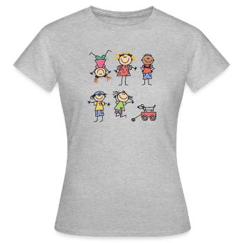 Kids - Women's T-Shirt - heather grey - Front - AI Model Female 172 dark (172cm)