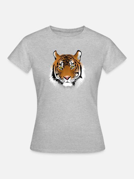 Tiger - Frauen T-Shirt - Grau meliert