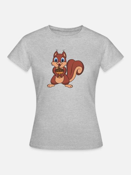 Eichhörnchen - Frauen T-Shirt - Grau meliert