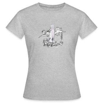 Fête de la gueule de bois dans les bois # art de l'Allemagne du Nord - T-shirt Femme - gris chiné - Devant - AI Model Female 172 dark (172cm)