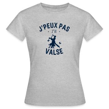 J peux pas j ai Valse - T-shirt Femme - gris chiné - Devant - AI Model Female 172 dark (172cm)