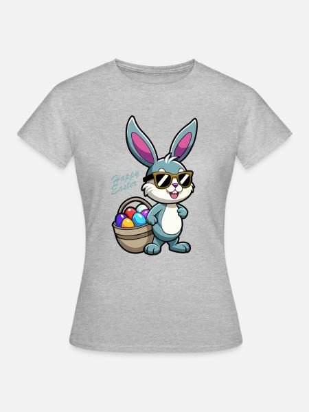 Joyeuses Pâques - Lapin de Pâques - Oeuf de Pâques - Cadeau - T-shirt Femme - gris chiné