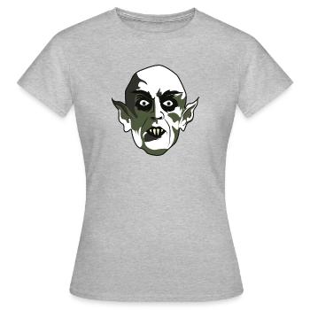 SpaceHoop - Nosferatu - Frauen T-Shirt - Grau meliert - Vorne - AI Model Female 172 dark (172cm)
