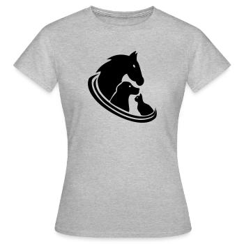 Logo de vétérinaires animaux guérisseurs - T-shirt Femme - gris chiné - Devant - AI Model Female 172 dark (172cm)