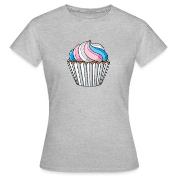 Cupcake Transgender Pride - T-shirt Femme - gris chiné - Devant - AI Model Female 172 dark (172cm)