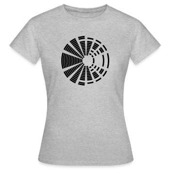 kreis rund balken musik lautstaerke form muster de - Frauen T-Shirt - Grau meliert - Vorne - AI Model Female 172 dark (172cm)