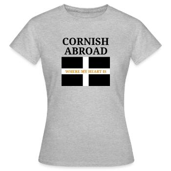 Cornish abroad - Women's T-Shirt - heather grey - Front - AI Model Female 172 dark (172cm)