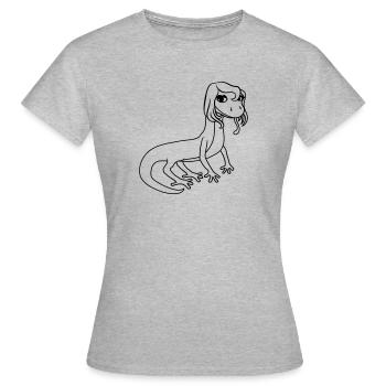 weiblich frau huebsch girl maedchen sexy eidechse - Frauen T-Shirt - Grau meliert - Vorne - AI Model Female 172 dark (172cm)