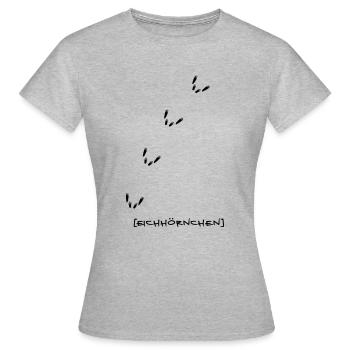 Eichhörnchen Spur - Frauen T-Shirt - Grau meliert - Vorne - AI Model Female 172 dark (172cm)