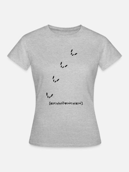 Eichhörnchen Spur - Frauen T-Shirt - Grau meliert