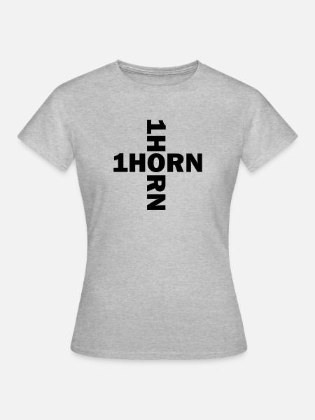 Einhorn gekreuzt - Frauen T-Shirt - Grau meliert